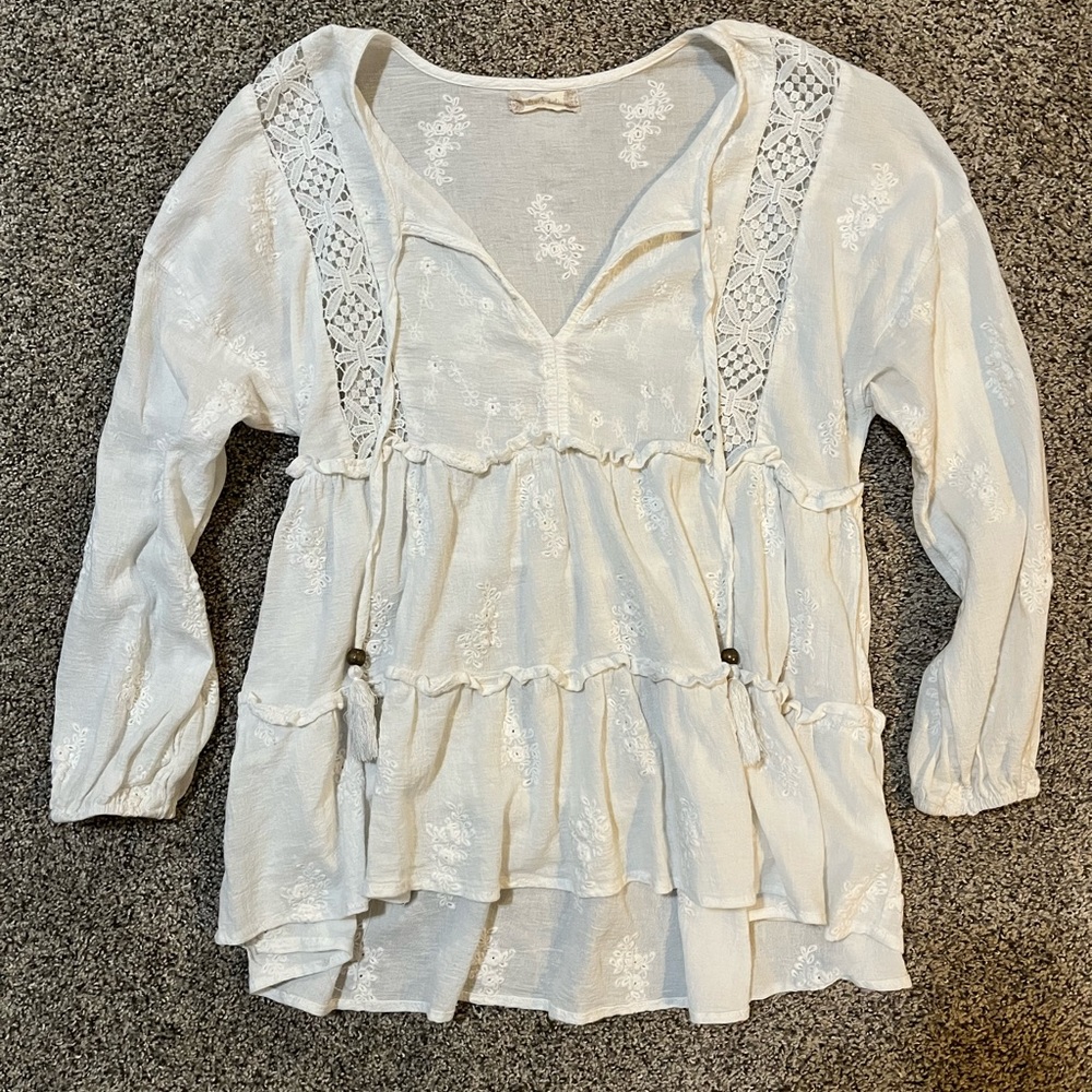 Altar’d state bohemian cream blouse